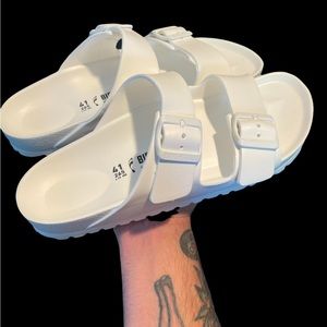 White Eva Arizona Birkenstocks